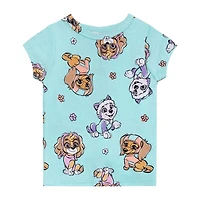 Toddler Girls Paw Patrol Crew Neck Short Sleeve 4-pc. Pajama Set