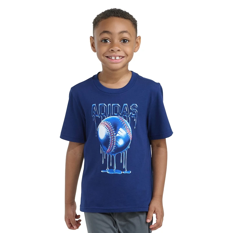 adidas Toddler Boys Crew Neck Short Sleeve Regular Fit Graphic T-Shirt