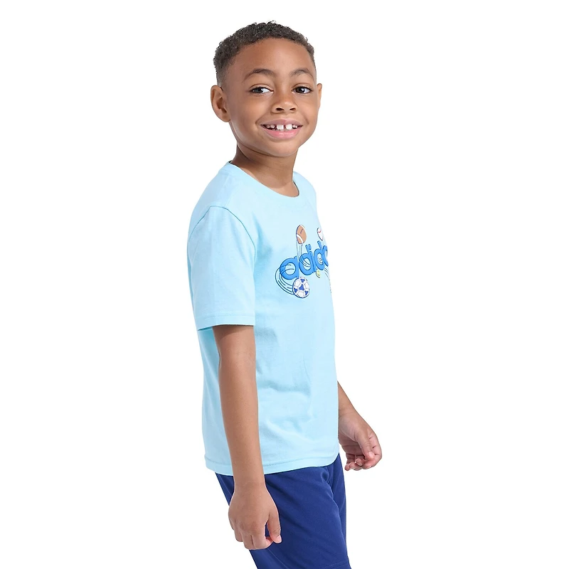 adidas Toddler Boys Crew Neck Short Sleeve Regular Fit Graphic T-Shirt