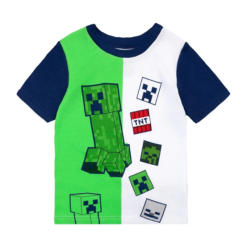 Little & Big Kid Boys Minecraft Crew Neck Short Sleeve 4-pc. Pajama Set