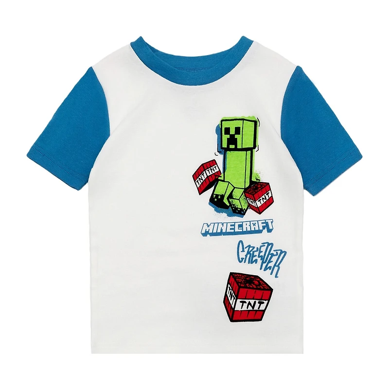 Little & Big Kid Boys Minecraft Crew Neck Short Sleeve 4-pc. Pajama Set