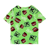 Little & Big Kid Boys Minecraft Crew Neck Short Sleeve 4-pc. Pajama Set