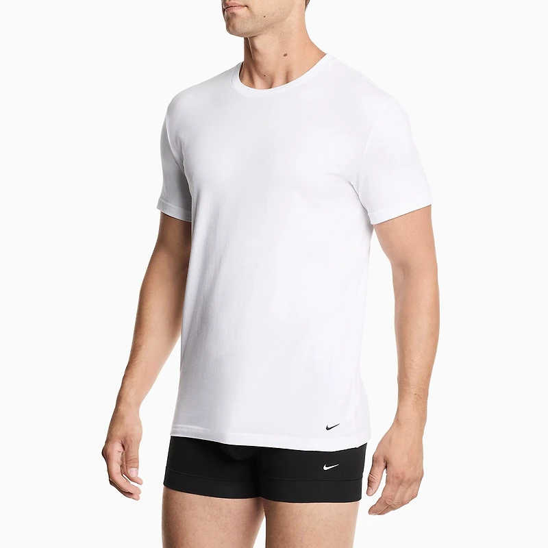 Nike All Day Cotton Stretch Mens 2 Pack Short Sleeve Crew Neck Moisture Wicking T-Shirt