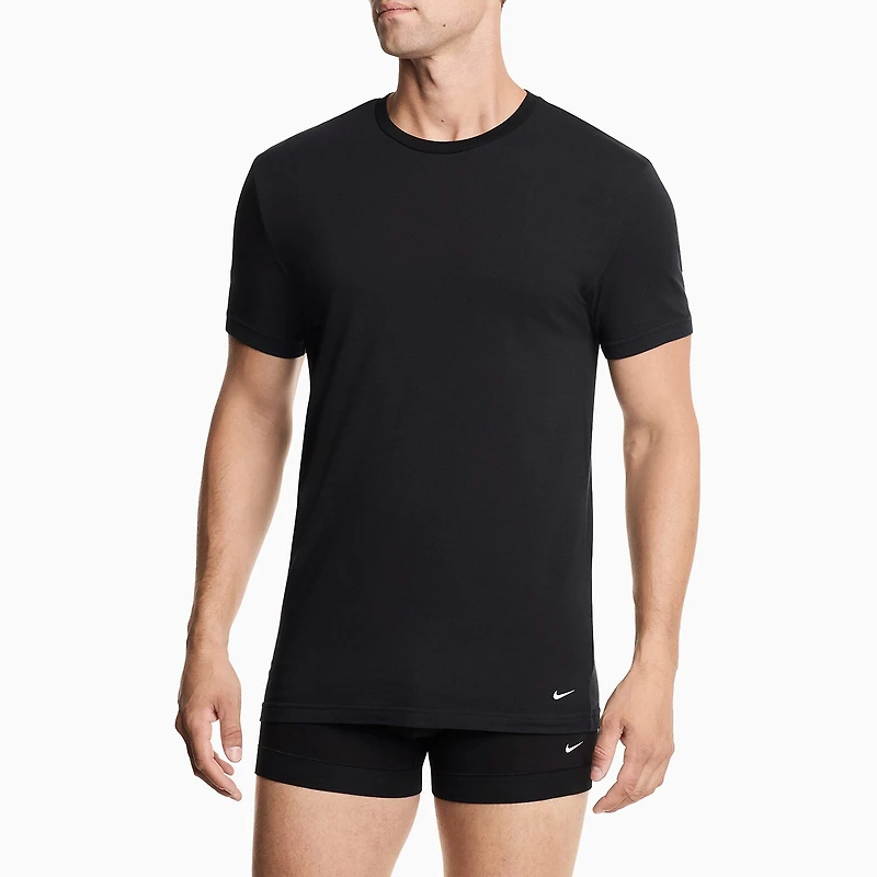 Nike All Day Cotton Stretch Mens 2 Pack Short Sleeve Crew Neck Moisture Wicking T-Shirt