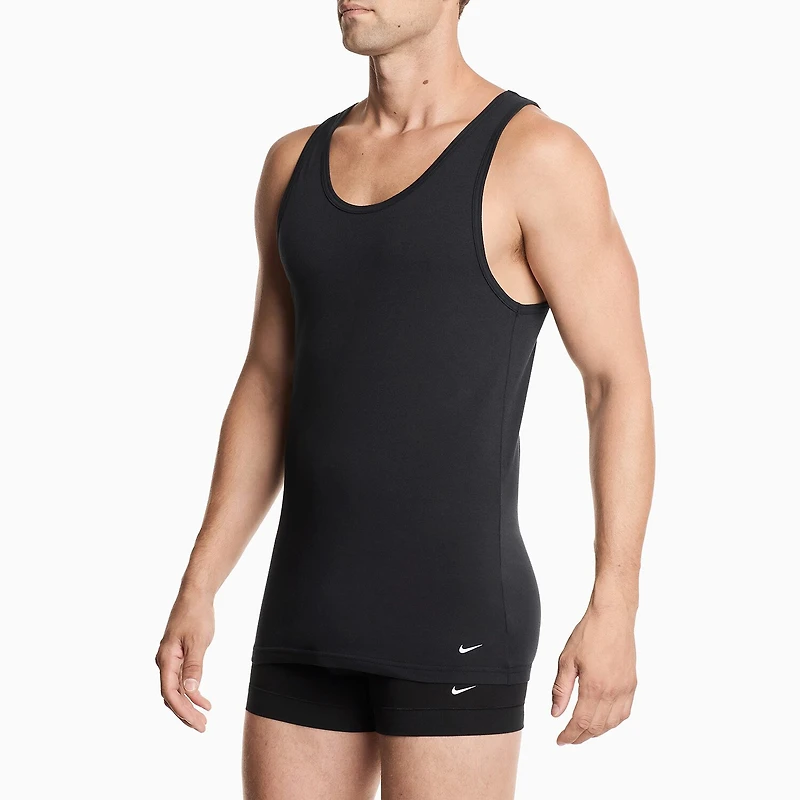 Nike All Day Cotton Stretch Mens U Neck Sleeveless 2 Pack Tank