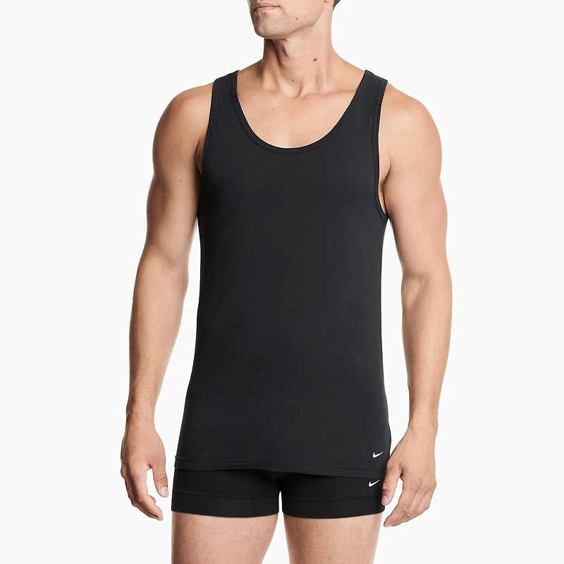 Nike All Day Cotton Stretch Mens U Neck Sleeveless 2 Pack Tank