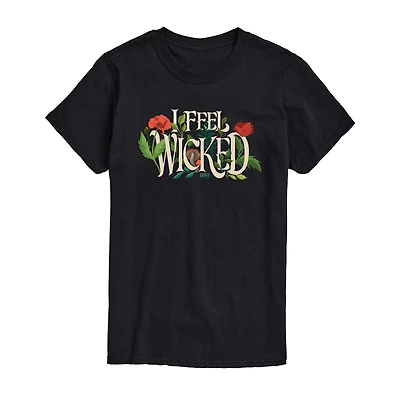 Mens Round Neck Short Sleeve Regular Fit Wicked Graphic T-Shirt