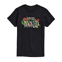 Mens Round Neck Short Sleeve Regular Fit Wicked Graphic T-Shirt
