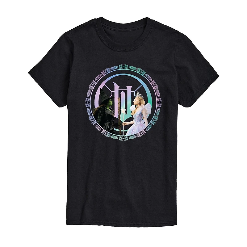 Mens Round Neck Long Sleeve Regular Fit Wicked Graphic T-Shirt