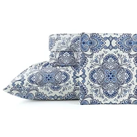 Pointehaven Cotton Heavy Weight 200 Gsm Printed Or Solid Flannel Sheet Set
