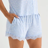 Ambrielle Womens V-Neck Short Sleeve 2-pc. Pajama Set
