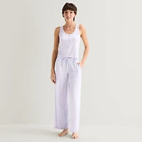 Arizona Body Cloud Kissed Womens Henley Neck Sleeveless Juniors Pajama Top