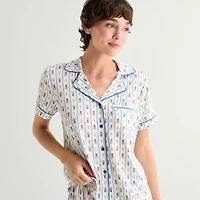 Arizona Body Womens Short Sleeve 2-pc. Juniors Pajama Set
