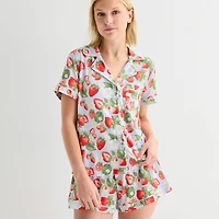 Arizona Body Womens Short Sleeve 2-pc. Juniors Pajama Set