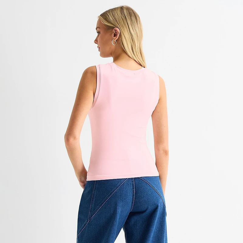 Forever 21 Womens Juniors Crew Neck Sleeveless T-Shirt