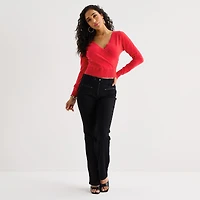 Bold Elements Womens V Neck Long Sleeve Pullover Sweater