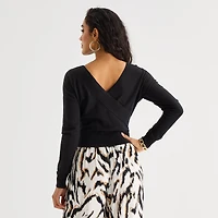 Bold Elements Womens V Neck Long Sleeve Pullover Sweater