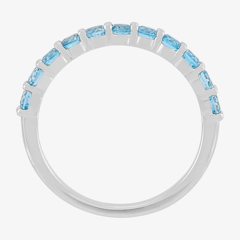 Limited Quantities! Womens 2.5MM Genuine Blue Topaz 14K Gold Band