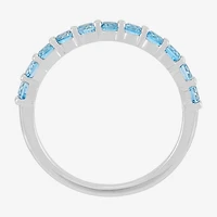 Limited Quantities! Womens 2.5MM Genuine Blue Topaz 14K Gold Band