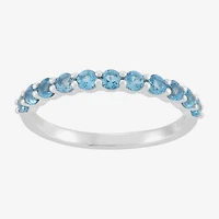 Limited Quantities! Womens 2.5MM Genuine Blue Topaz 14K Gold Band