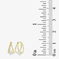 Womens White 10K Gold 15mm Round Hoop Earrings