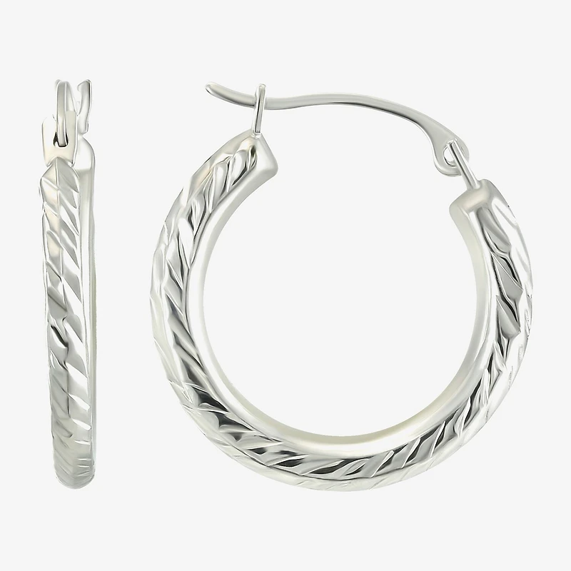 Womens 10K Gold 18mm Round Hoop Earrings