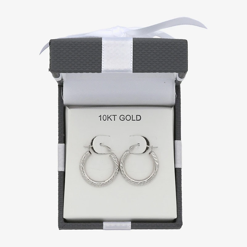 Womens 10K Gold 18mm Round Hoop Earrings