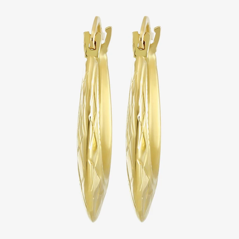 Womens 14K Gold 20mm Round Hoop Earrings