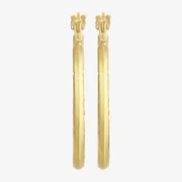 Womens 14K Gold 20.5mm Oval Hoop Earrings