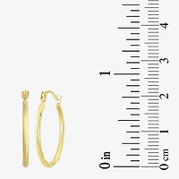 Womens 14K Gold 20.5mm Oval Hoop Earrings
