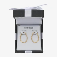 Womens 14K Gold 20.5mm Oval Hoop Earrings