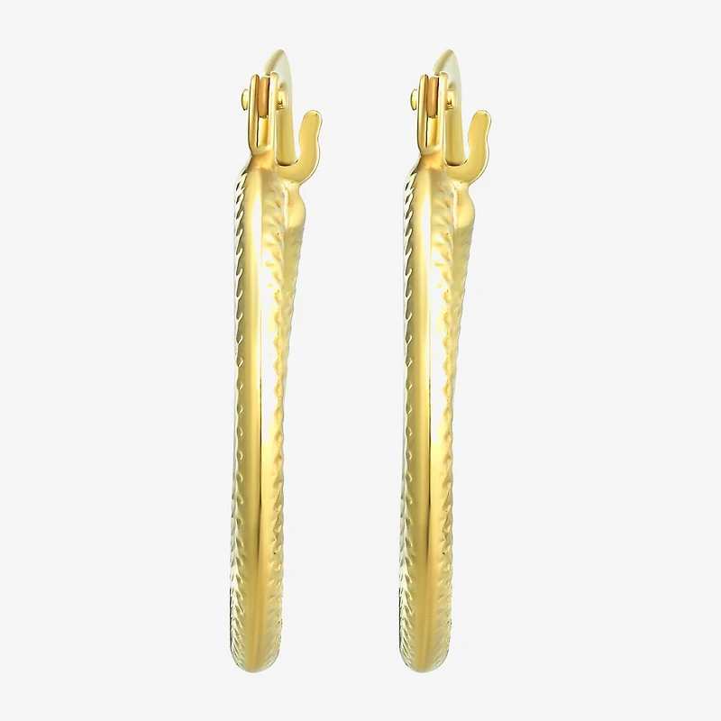 Womens 14K Gold 17.5mm Round Hoop Earrings