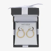 Womens 14K Gold 17.5mm Round Hoop Earrings