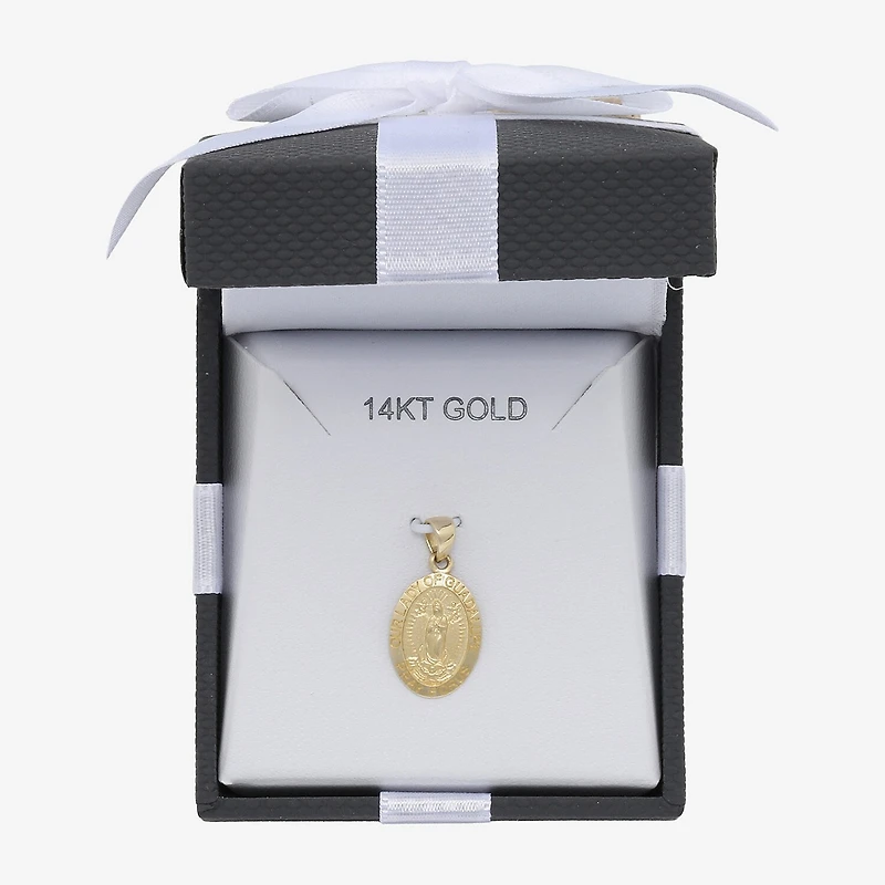 Our Lady Of Guadalupe Unisex Adult 14K Gold Oval Pendant
