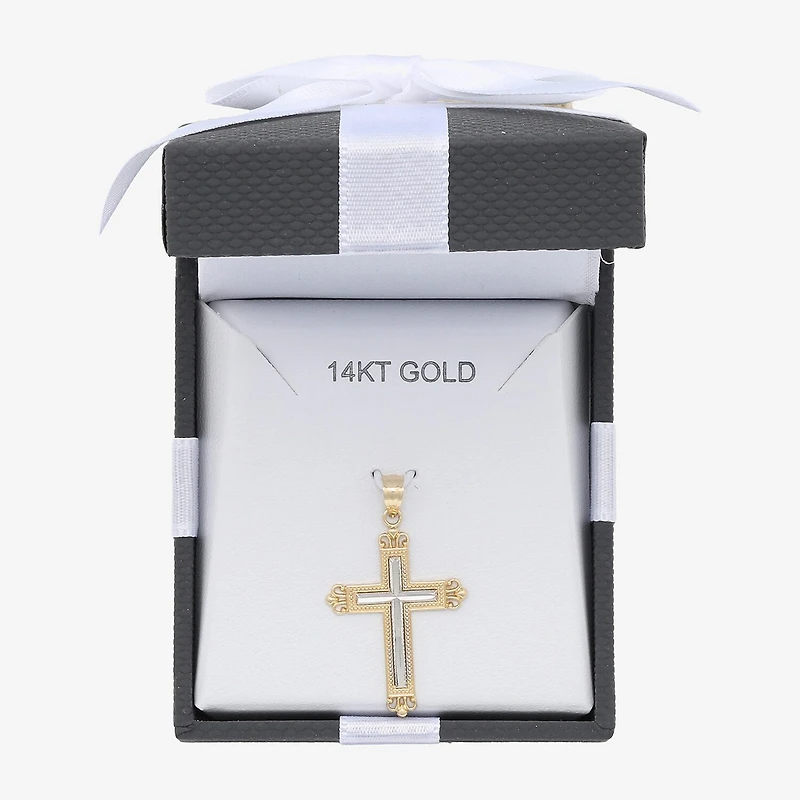 Cross Unisex Adult 14K Two Tone Gold Cross Pendant