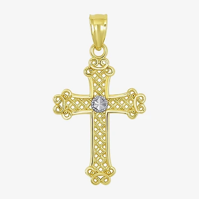 Cross Unisex Adult 10K Two Tone Gold Cross Pendant