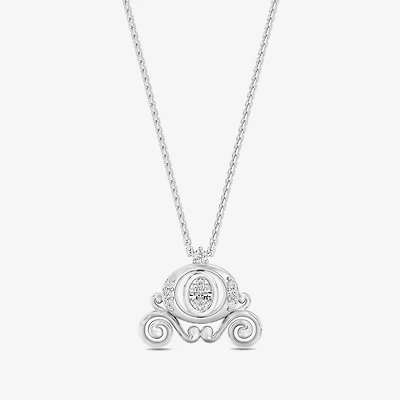(I Womens 1/4 CT. T.W. Lab Grown White Diamond Sterling Silver 18 Inch Pendant Necklace