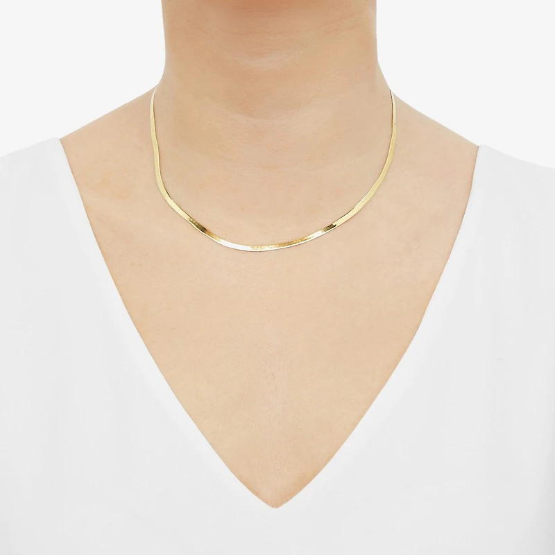 Limited Quantities! Womens 14K Gold 18 Inch Herringbone Chain Necklace