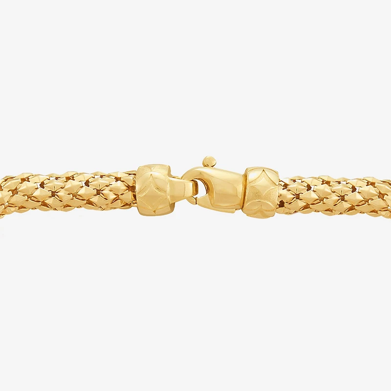 Limited Quantities! Womens 14K Gold 7.5 Inch Hollow Popcorn Chain Bracelet