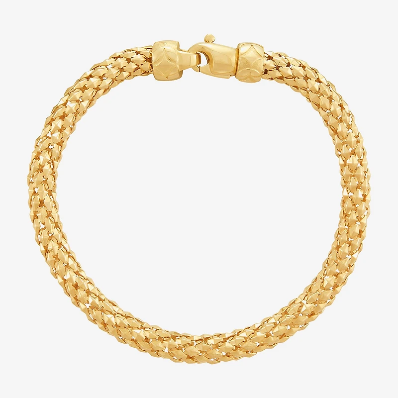Limited Quantities! Womens 14K Gold 7.5 Inch Hollow Popcorn Chain Bracelet