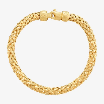 Limited Quantities! Womens 14K Gold 7.5 Inch Hollow Popcorn Chain Bracelet