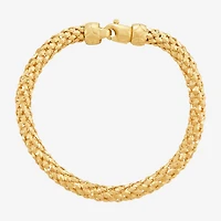 Limited Quantities! Womens 14K Gold 7.5 Inch Hollow Popcorn Chain Bracelet