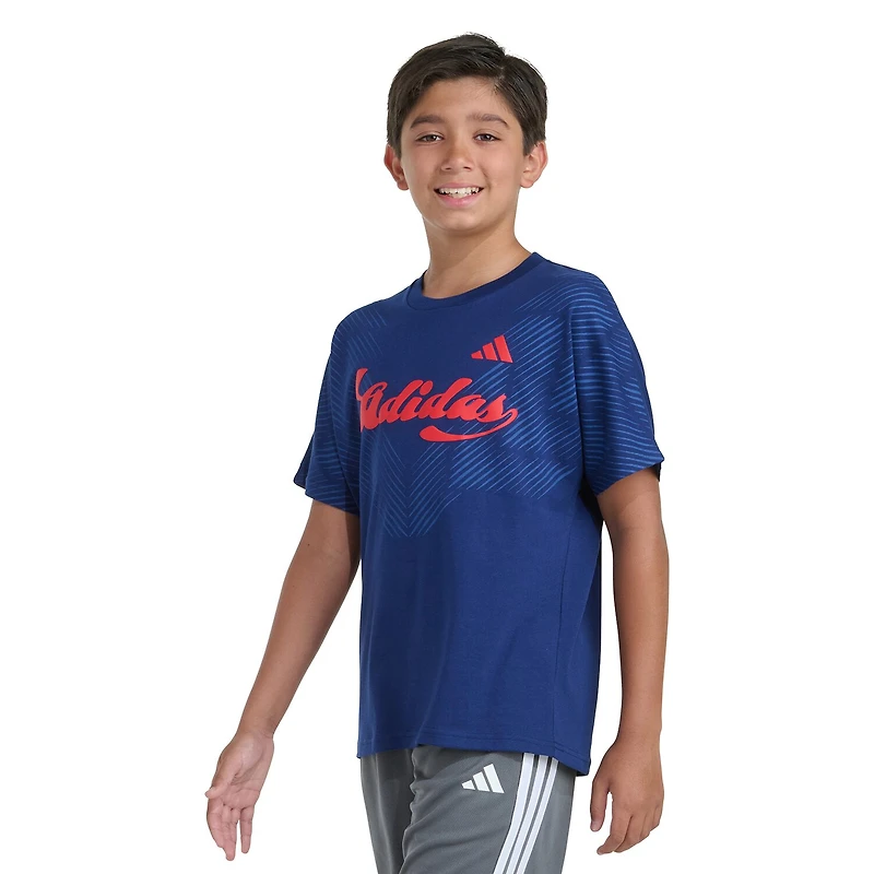 adidas Big Kid Boys Crew Neck Short Sleeve Loose Fit Graphic T-Shirt