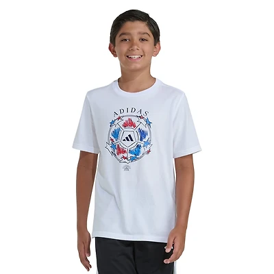 adidas Big Kid Boys Crew Neck Short Sleeve Regular Fit Husky Graphic T-Shirt