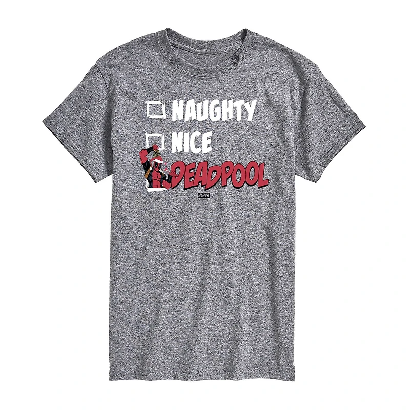 Mens Round Neck Short Sleeve Regular Fit Deadpool Big and Tall Graphic T-Shirt