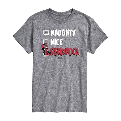 Mens Round Neck Short Sleeve Regular Fit Deadpool Big and Tall Graphic T-Shirt