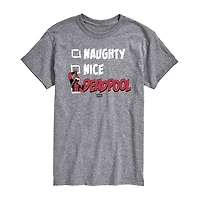 Mens Round Neck Short Sleeve Regular Fit Deadpool Big and Tall Graphic T-Shirt