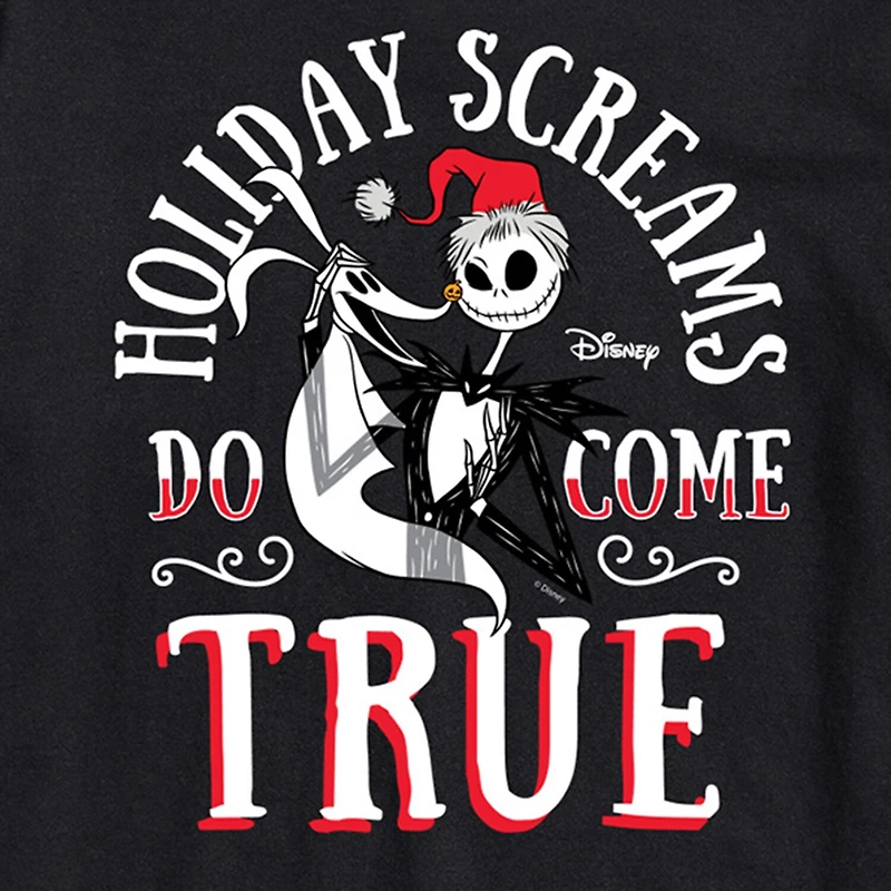 Mens Crew Neck Short Sleeve Regular Fit Nightmare Before Christmas Big and Tall Graphic T-Shirt