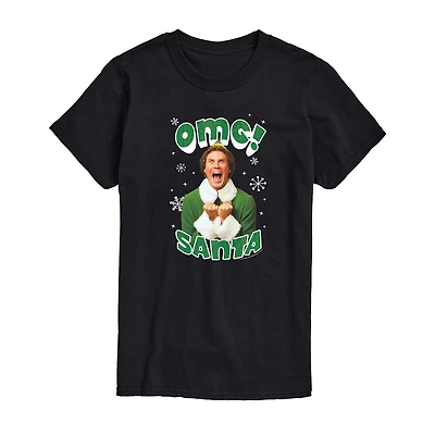 Mens Crew Neck Short Sleeve Regular Fit ELF Big and Tall Graphic T-Shirt