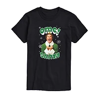 Mens Crew Neck Short Sleeve Regular Fit ELF Big and Tall Graphic T-Shirt